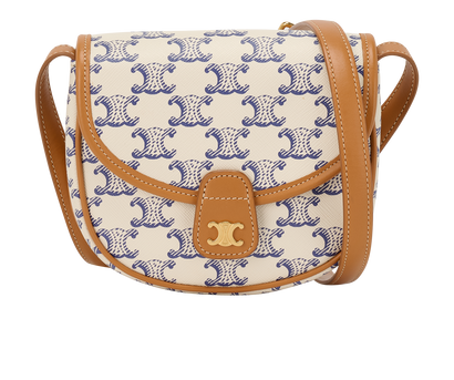 Mini Triomphe Besace Clea, &pound;650, Handbags, Tan/White, Canvas/Leather, Front view